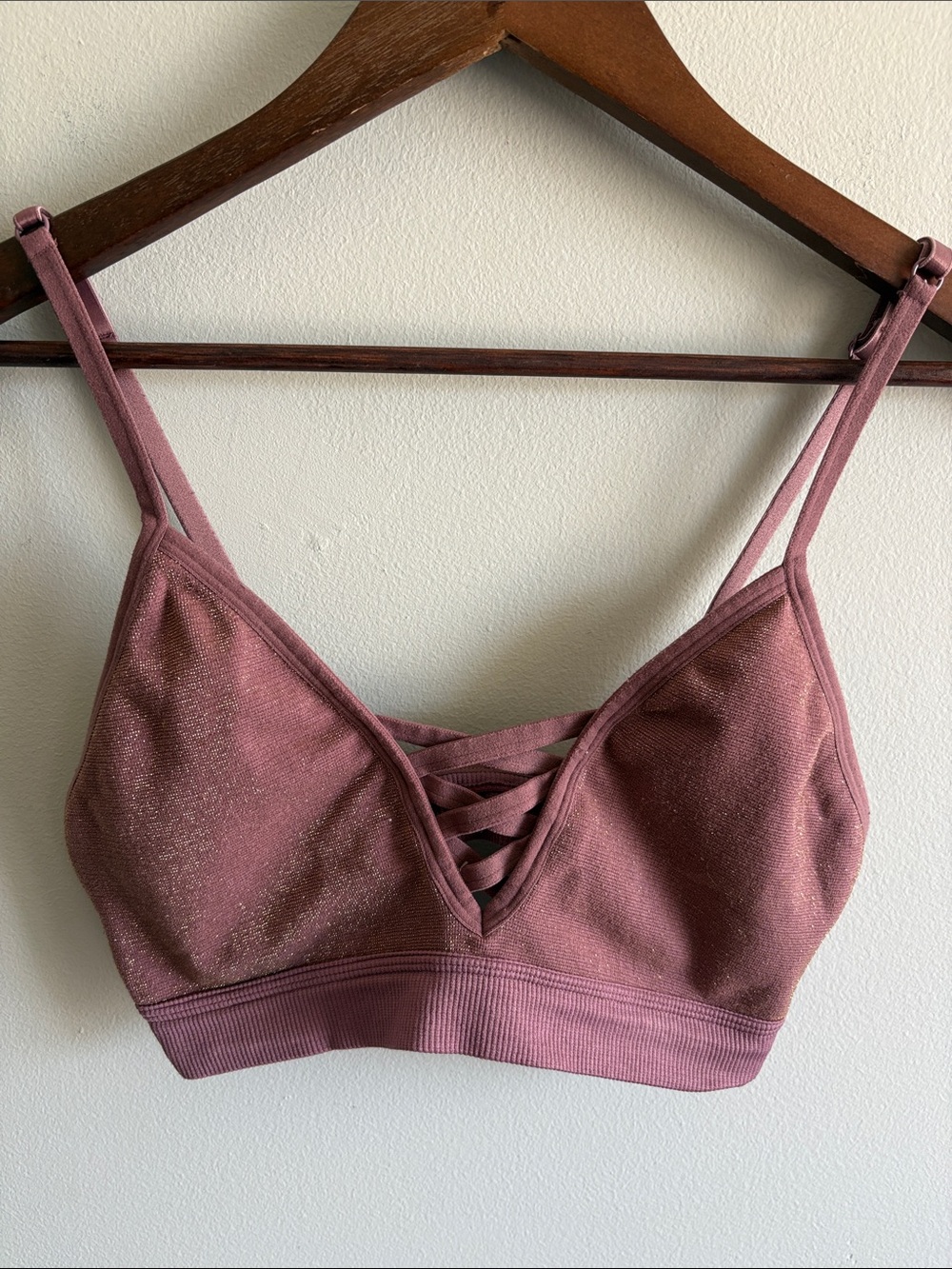 Seamless Lattice Front Bralette in Dusty‎ Rose